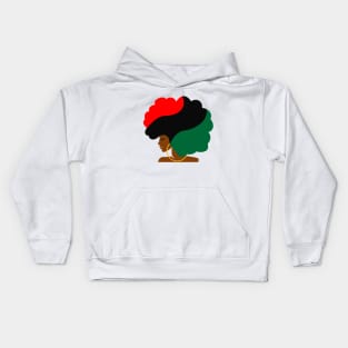 Pan African Flag Afro Girl Kids Hoodie